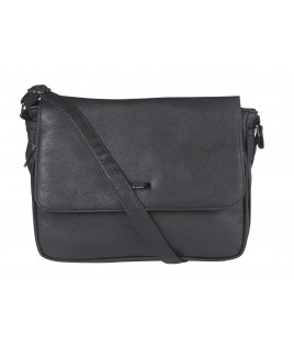 Lorenz Leather Grain PU Flapover Bag with Organiser Pocket